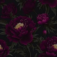 CRE8TIVE Purple Peony Adhesive Film Furniture Self-Adhesive Wallpaper Flowers Vintage 30.5 x 300 cm 