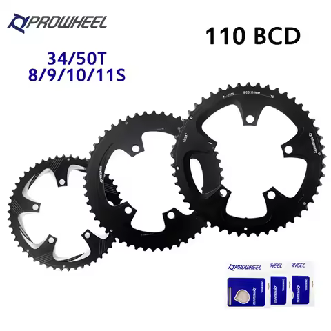 PROWHEEL 110BCD Chainring 34T 50T Road Bike Chainring 9/10/11 Speed Double Speed 110 BCD Bicycle Cha