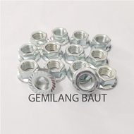 Mur Flange Untuk Baut 14 / Mur Flange M10 / Mur 14
