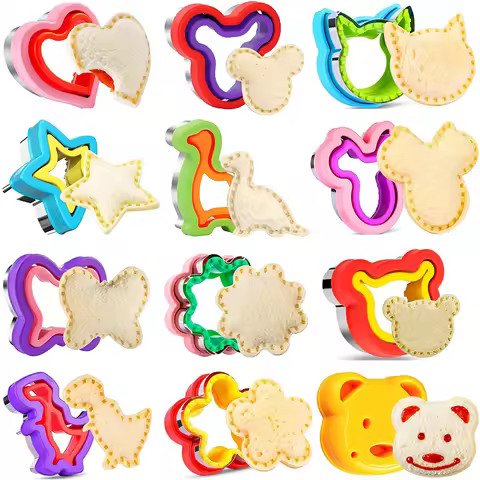Sandwich Cutters For Kids Set With Sealer DIY Cookies Bread Molds Cutter Shapes Sandwich Makers Chil