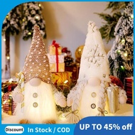 Set of 2 Christmas Gnomes, Lighted Christmas Gnomes Figurines  Plush Xmas Decorations - White Winter