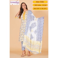 S-5XL - [New Designs] Readymade Cotton Punjabi Suit - Nirmalya Hand Printed 3Pc Set