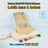 (Isi 50pcs) Dus Box Kotak Snack Kue / Kardus 12x12 / Box Pisang Keju / Dus Take Away / Kemasan PE / 