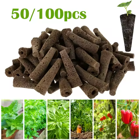 50/100Pcs Seed Grow Sponges Hydroponics Seed Starter Sponges Kit Seedling Starter Plugs Seed Startin