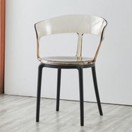 ONE - 餐椅 塑膠透明 簡約休閒 創意靠背椅（顔色：3）