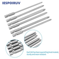 IESPOIRNC 10pcs Screwdriver Bit Set, S2 Steel 1/4 Inch Hex Shank Cross Head Screwdriver Bits, 100mm 