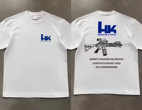 HK416D Tactical Military Enthusiasts Club T-Shirt, For Outdoor Training & Competition, Unisex Cotton
