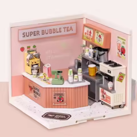 Robotime Super Store Series plastic 3D Puzzle DIY Miniature dollhouse kit Building Block Sets for Gi