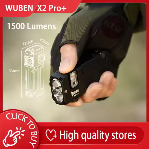 WUBEN X2 Pro+ LED EDC Flashlight 1500Lumens Rechargeable IP65 Portable Multi Functional Torch For Cy