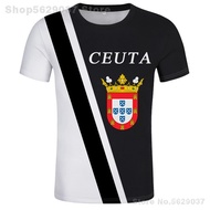 Lelaki Wanita Ceuta Sepanyol Cetak T-Shirt 3d Bendera Negara Lucu T-Shirt Fesyen Lengan Pendek Unise