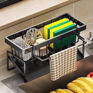 Rag-Free Rack Seasoning Household Perforated Sink Kitchen Drain Storage Metal Rack Sink Rack Faucet 