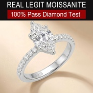Real Marquise Cut Moissanite Ring s925 Sterling Silver Elegant 3ct 1ct 2ct Wedding Ring with GRA Gif