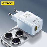 Pisen(TP-C52) Type C และ USB A Fast Charger GaN30W Fast Charge Dual Ports เข้ากันได้กับ iphone และ A