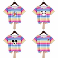 Teen's Cartoon-inspired Kid Short Sleeve Round Neck Tee Trendy Ice Silk Boys Shirts 7 8 Girls T Shir