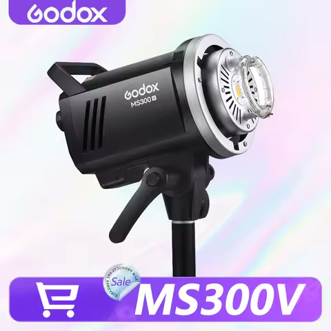 Godox MS300V 5800K Daylight 5-Stop Range Flash Light Compatible with 2.4G X System 0.1 to 1.8 Sec Re