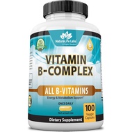 NaturaLife Labs Vitamin B Complex with Vitamin C and Folic Acid - B12, B1, B2, B3, Vitamin B5 Pantot