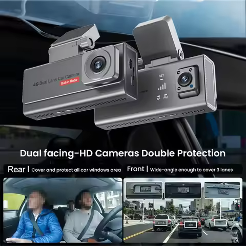 4G Sim Card Security Camera 4K Dual Lens Dashcam GPS Human Detection All Round 6 Month Long Standby 