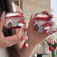 Christmas Snowman Quicksand Earphone Case For Airpods Pro 2 3 Shockproof Wireless Charging Headphone