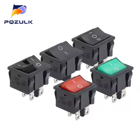 KCD5 21x24mm 21*24mm Rocker Switches Kit 4 Pin 6Pin 2 / 3 Position 6A/12A 250VAC ON-OFF ON-OFF-ON