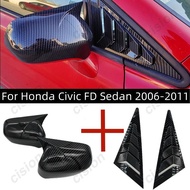 4PCS ABS Carbon Fiber Style Window Side Car Front Vent Shutter Scoop Louver Horn Mirror Wing Cap Cov