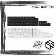 KEYCHRON LOW PROFILE DOUBLE SHOT PBT KEYCAP SET - ( BLACK / WHITE )