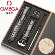 Omega Diefei Genuine Leather Watch With Omega Seamaster Speedmaster Men And Women Butterfly Buckle Original Pin Buckle 20mm