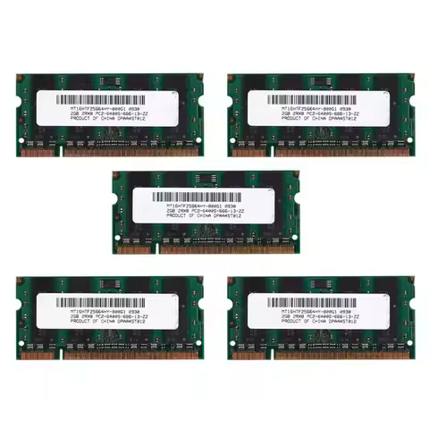 New--5X 2GB DDR2 PC2-6400 800Mhz 200Pin 1.8V Laptop Memory SO-DIMM Notebook RAM