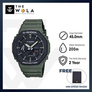 (2 Years Warranty) Casio G-Shock Mens Analog-Digital Watch GA-2110SU-3A Carbon Core Guard Army Green