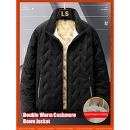 Short padded down jacket, warm cashmere down jacket, lambswool warm down jacket