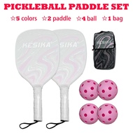【SG stock Fast Shipping】Pickleball Rackets Set Pickleball Paddle Set of 2 Rackets and 4 Pickleballs 