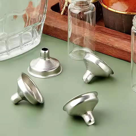 4pcs Mini Stainless Steel Bar Wine Flask Funnel Mouth Funnels for Filling Hip Flask Beer Canning Liq
