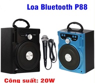 (BH 06 THÁNG) Loa bluetooth Kiomic P88 kèm micro có dây âm thanh hay có quai xách gọn nhẹ dễ dàng ma