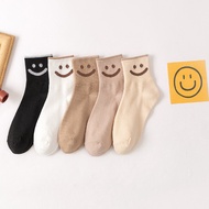 Smile Face Stocking Sock Woman Cotton High Ankle Stocking