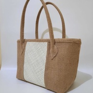 Natural burlap bag handbag burlap basket bag