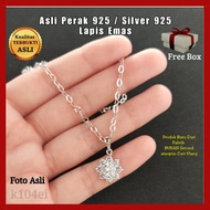 Kalung Perak Asli Sterling Silver 925 Lapis Emas Putih Asli Awet Dijamin Anti Karat Kalung Liontin Perak 925 Kalung Silver 925 Wanita Perak s925 Lapis Mas Putih Dewasa Korea Chain Necklace 925 Unik Terbaru Kekinian Kalung Asli Perak 925 Lapis Emas k104