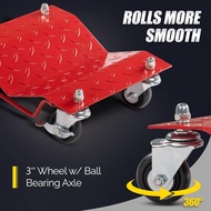 TUFFIOM 4 Packs Car Wheel Dolly Set, 6000LBS Capacity Heavy Duty Vehicle Dolly, Steel Tire Skates wi