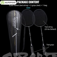 ALP RR 2pcs 4U G5 Original Design Full Carbon Fiber 20-22Lbs Strung Badminton Racket With Free Strin