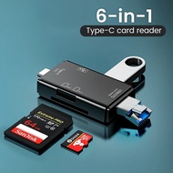 6 in 1 Card Reader OTG Type C Micro SD Card Reader Flash Drive Smart Memory Card Reader USB 2.0 3.0 