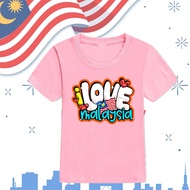 Halloween I Love Malaysian Kid T-shirts Fashion Malaysia National Day Short Sleeved Top Independence