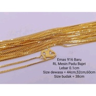 RANTAI LEHER MESIN PADU EMAS 916 ORIGINAL EMAS 916 MURAH EMAS 916 BAJET RANTAI 916 PADU NECKLACE