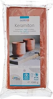 GLOREX 6 1780 707 - Keramiton, Terracotta, approx. 1000 g, Ready-to-Use Modelling Clay, Clay Propert