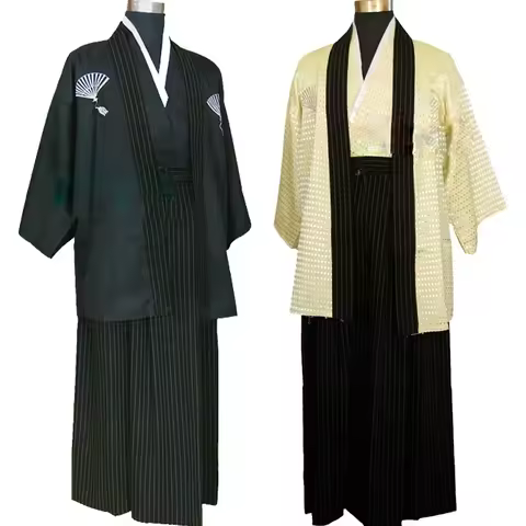 Vintage Japones Kimono Man Japanese Traditional Dress Male Yukata Stage Dance Costumes Hombres Quimo