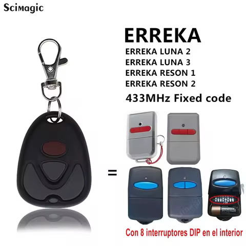 ERREKA LUNA 2 3 RESON 1 2 Garage Door Remote Control Duplicator Opener 433.92MHz Fixed Code ERREKA K