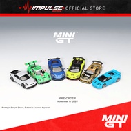 MiniGT 1:64 Diecast Aventador SVJ / Bugatti EB110 / Silvia S15 / 911 Dakar Ice / 911 GT3 R #77 / Cor
