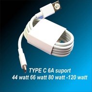 Vivo 6 Ampere Flash Charge Data Cable 44-66-80-120 Watt Type C 6A Fast Charging Support