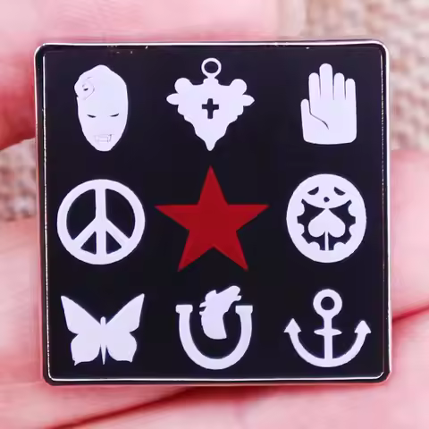 JoJos Bizarre Adventure Enamel Pin Anime Brooch Jolyne Cujoh Sword Butterfly Powers Jotaro Kujo Mini