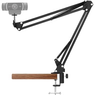 Webcam Stand Desk Mount - Suspension Boom Scissor Arm Webcam Holder with Desk Clamp Mount for Logite