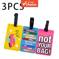 Cartoon luggage tag identification card PVC soft rubber boarding pass label airport travel suitcase 