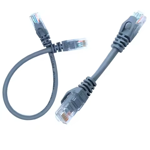 2PCS gray 10CM CAT5 CAT5e CAT6e UTP Ethernet Network Cable Male to Male RJ45 Patch LAN Short cable 1