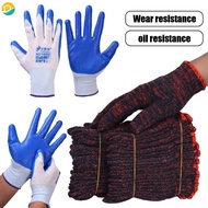 1Pair Durable Waterproof Thorn Resistant Anti Skid Gloves Nitrile Nylon Working Safety Gloves Outdoor Gardening Protective Gloves